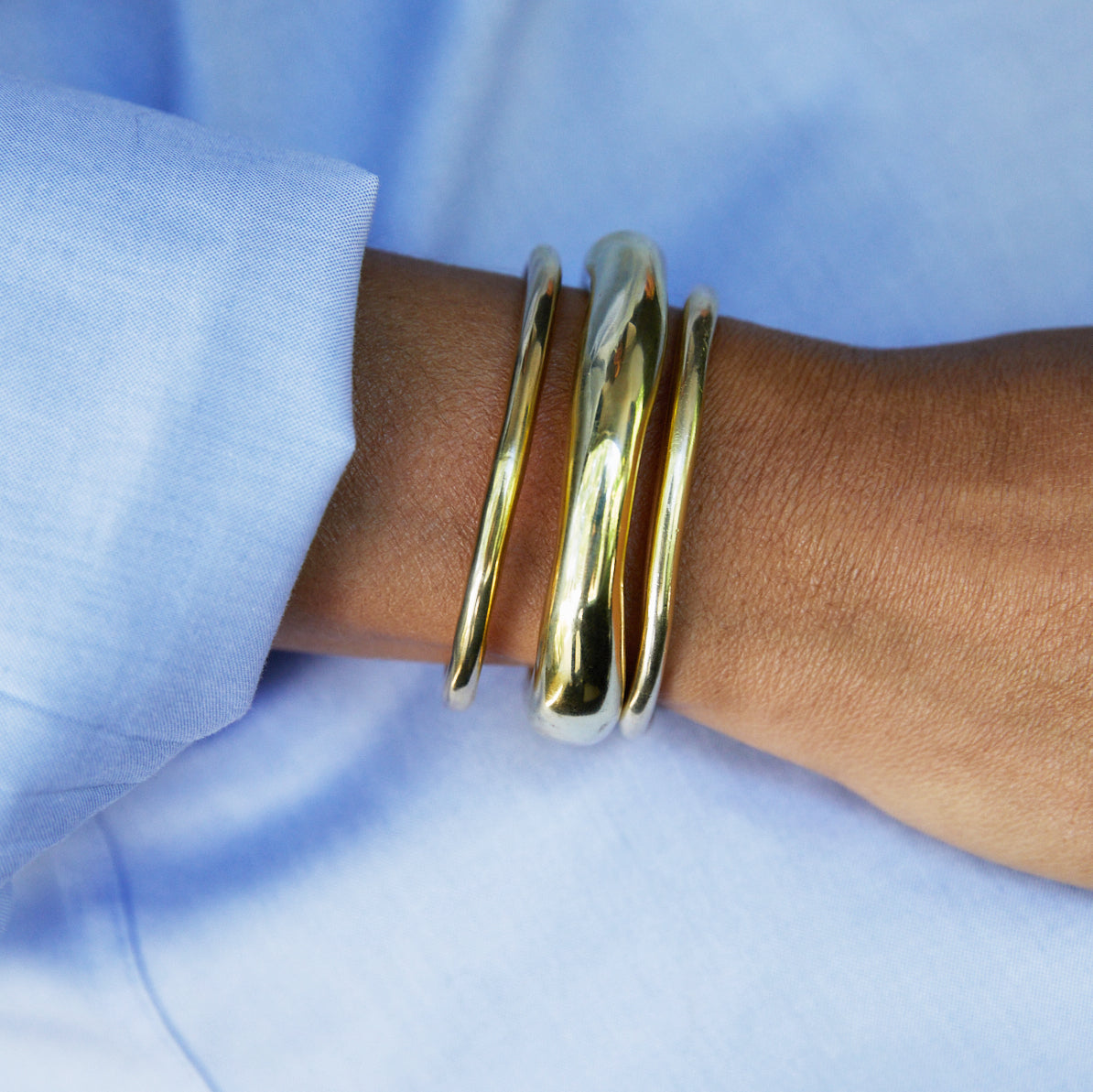 Raw Thin Cuff - 14K Gold Plated