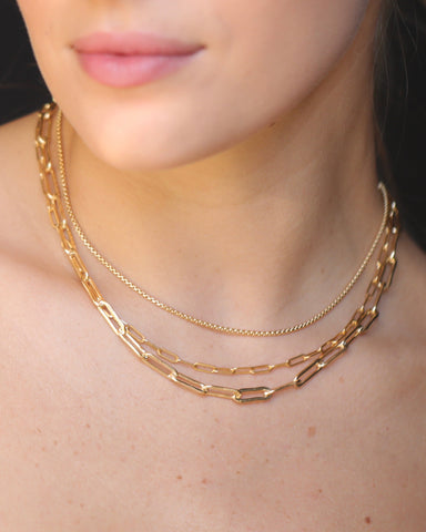 Micro Rectangle Chain Choker - 14K Gold Filled - 16.5