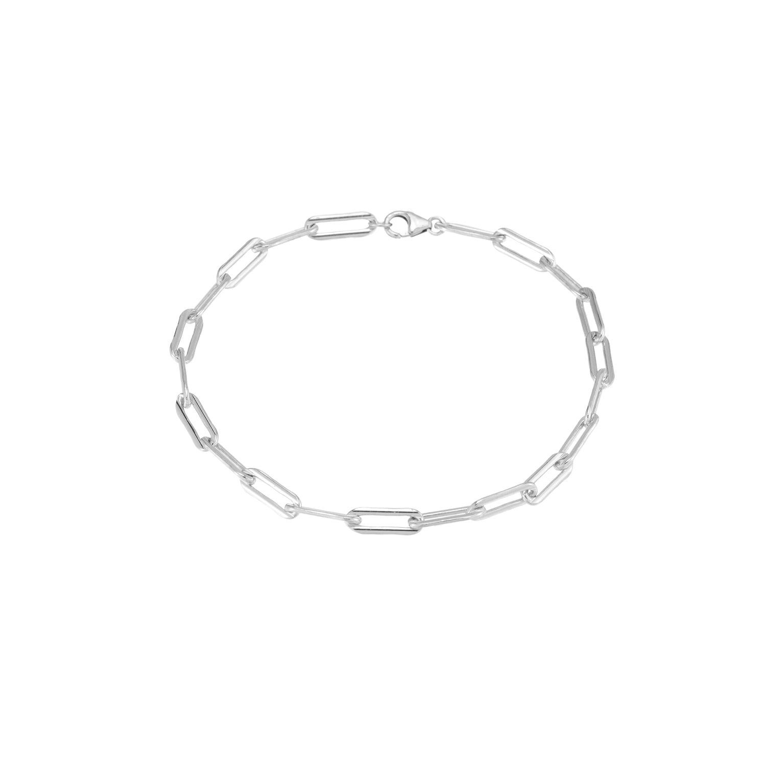 Rectangle Link Chain Anklet - Sterling Silver | Mara Scalise