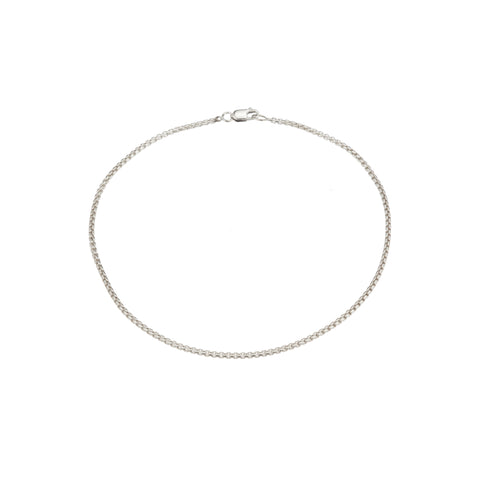 Thin Box Chain Anklet - Sterling Silver | Mara Scalise