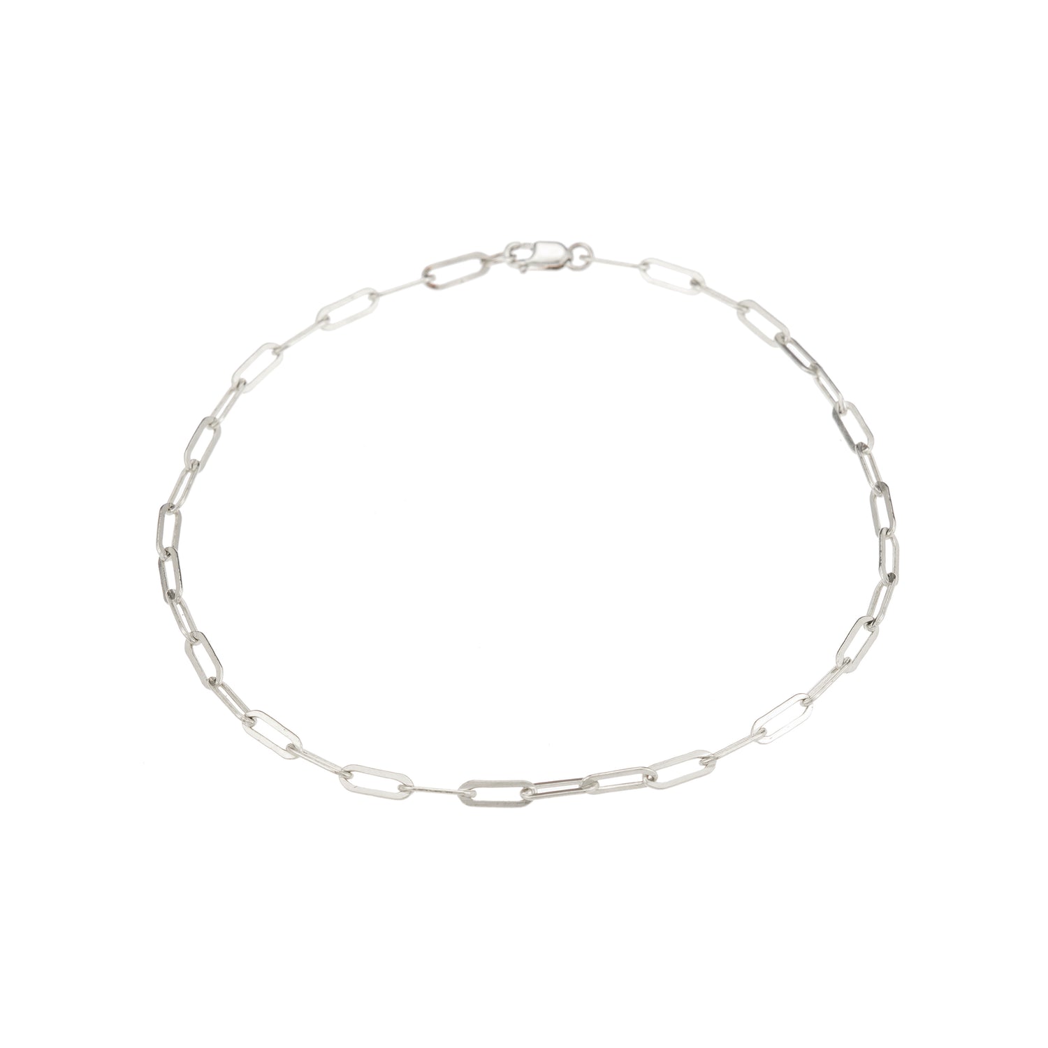 Micro Rectangle Chain Anklet - Sterling Silver | Mara Scalise